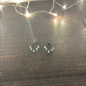 Elegant Black and Silver Women's Earrings